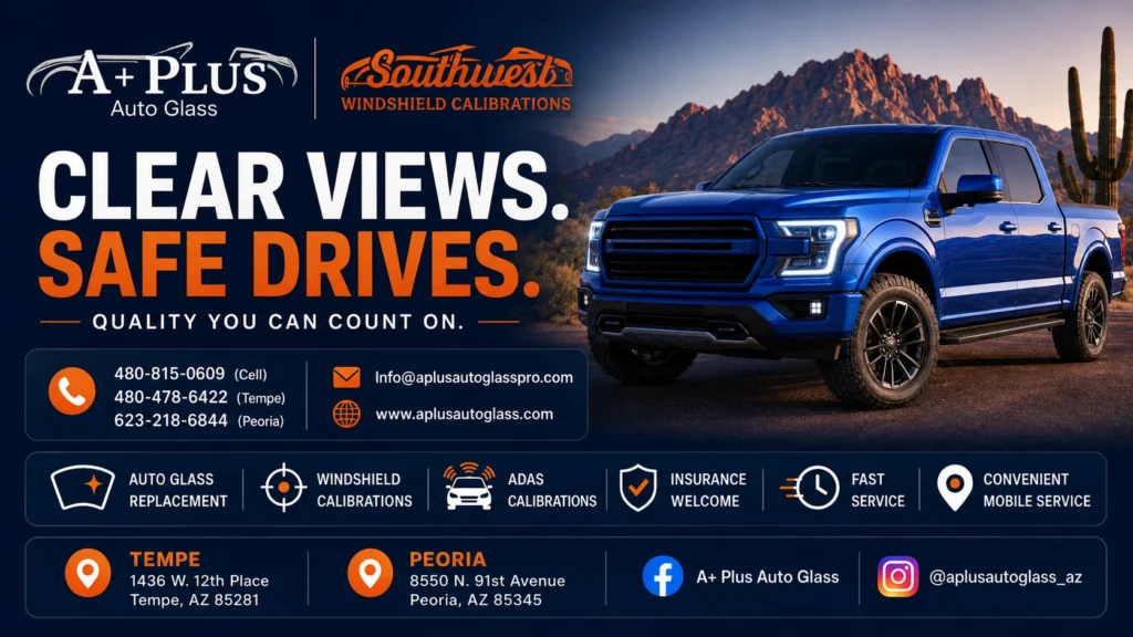 Windshield and ADAS calibration services in Phoenix, Tempe and Peoria, AZ